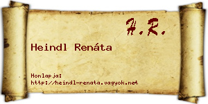 Heindl Renáta névjegykártya